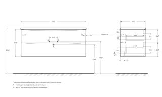 База под раковину подвесная BelBagno ACQUA-1200-2C-SO-PS